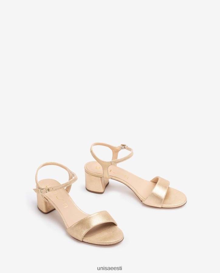 Unisa 88PPB4372 metallist efektiga seemisnahast sandaalid laia kontsaga naised mood