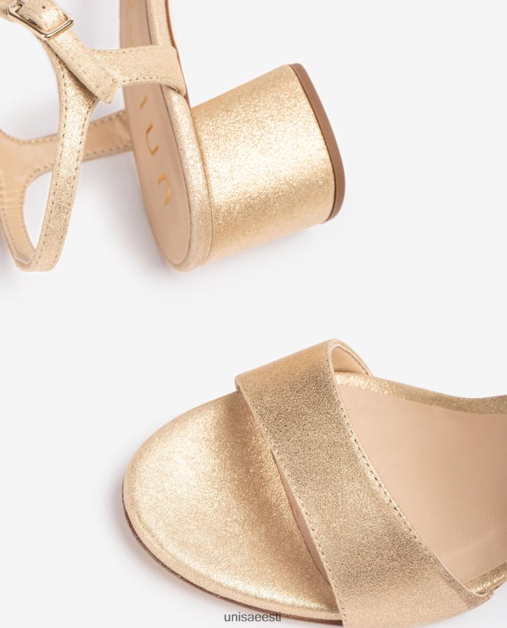 Unisa 88PPB4372 metallist efektiga seemisnahast sandaalid laia kontsaga naised mood