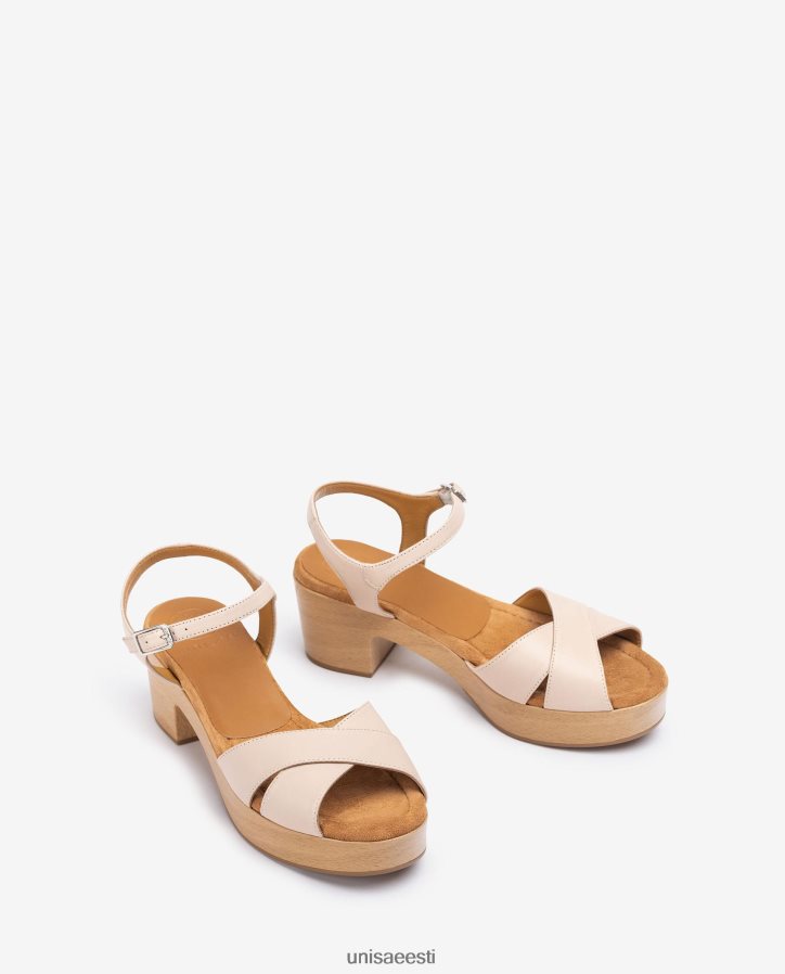 Unisa 88PPB4405 keskmise kõrgusega nahast sandaal naised beež