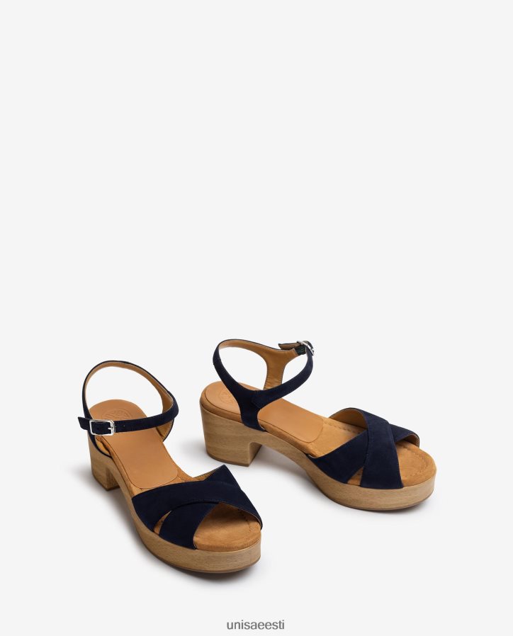Unisa 88PPB4407 keskmise kõrgusega seemisnahast sandaal naised sinine