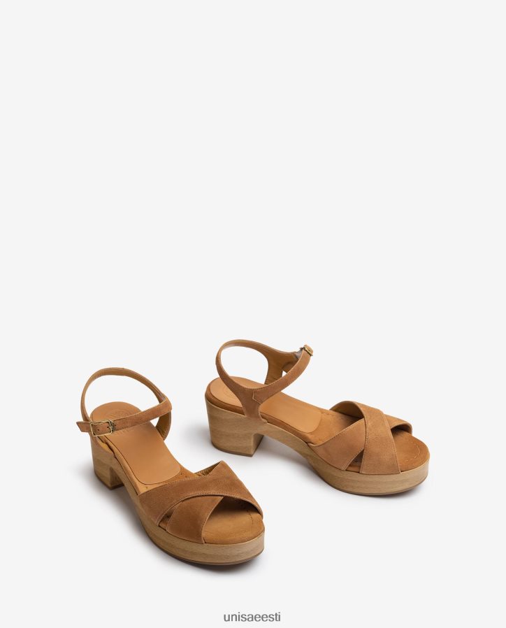 Unisa 88PPB4409 keskmise kõrgusega seemisnahast sandaal naised pruun