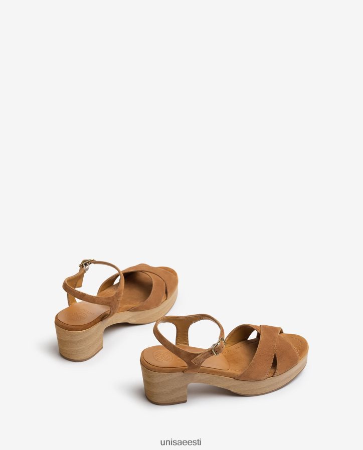 Unisa 88PPB4409 keskmise kõrgusega seemisnahast sandaal naised pruun