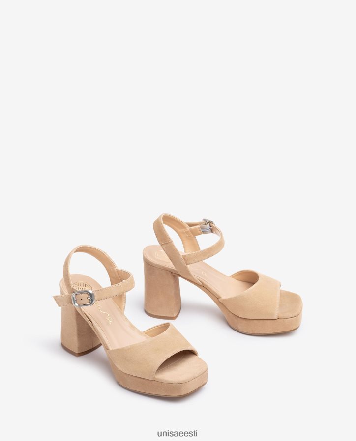 Unisa 88PPB4413 laia kontsaga seemisnahast sandaal naised beež