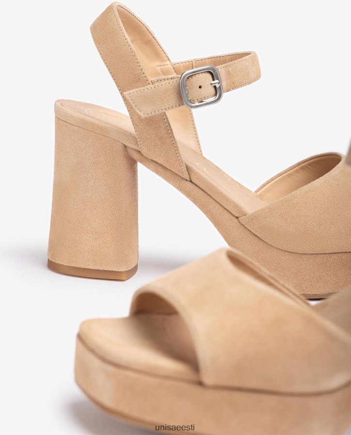 Unisa 88PPB4413 laia kontsaga seemisnahast sandaal naised beež