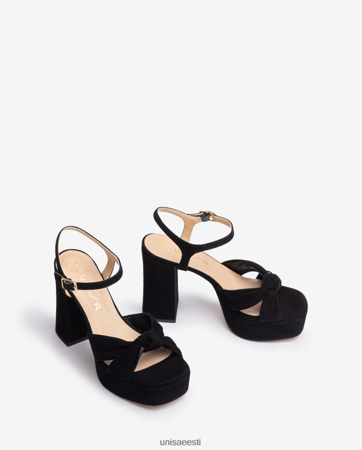 Unisa 88PPB452 kandilise varbaga sandaal ees sõlmega naised must