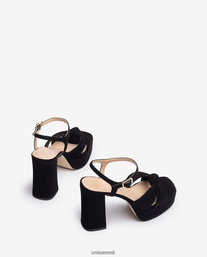 Unisa 88PPB452 kandilise varbaga sandaal ees sõlmega naised must