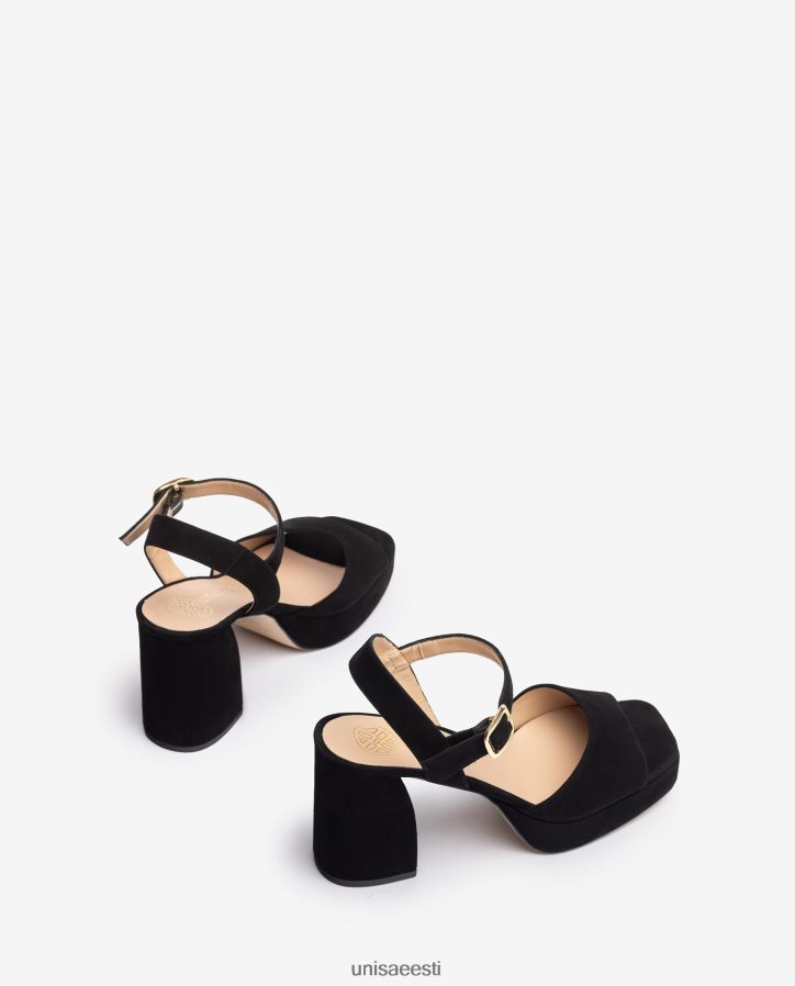 Unisa 88PPB45 laia kontsaga seemisnahast sandaal naised must