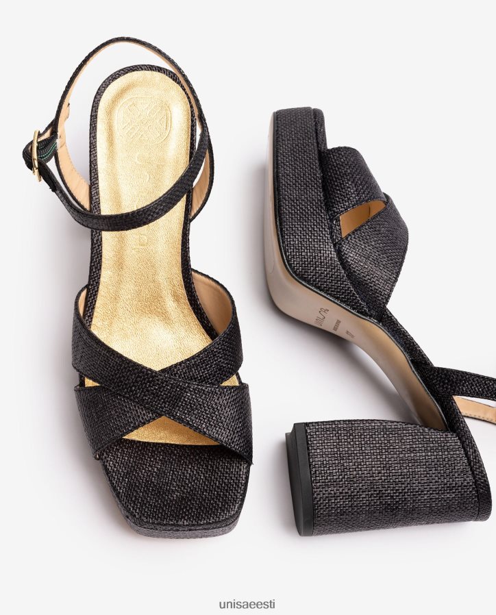Unisa 88PPB469 laia kontsaga sandaalid naised must