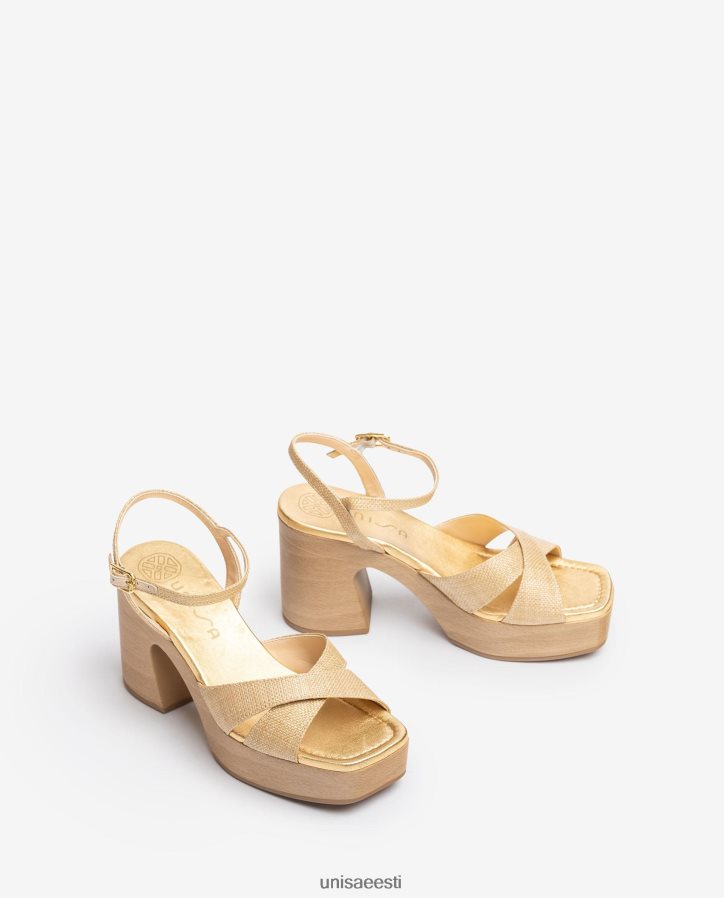 Unisa 88PPB472 plokkkontsaga raffia sandaal naised pruun