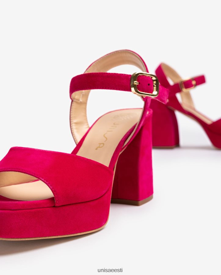 Unisa 88PPB483 laia kontsaga seemisnahast sandaal naised roosa