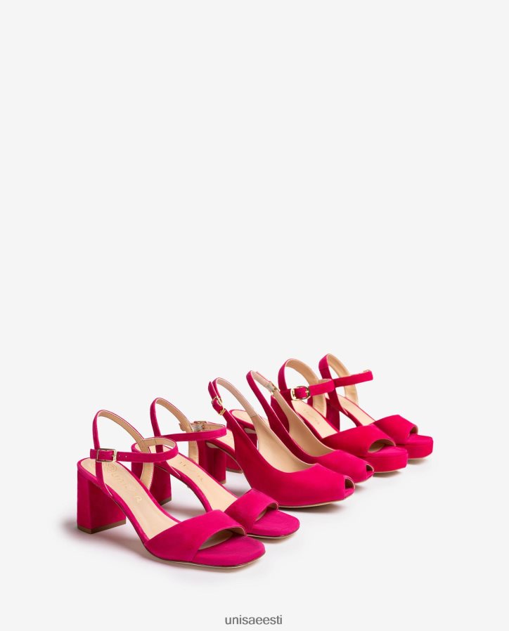 Unisa 88PPB483 laia kontsaga seemisnahast sandaal naised roosa