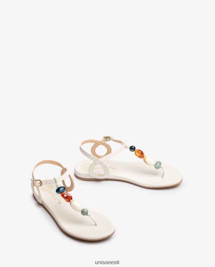 Unisa 88PPB4112 varbapostiga sandaal kaunistusega naised valge