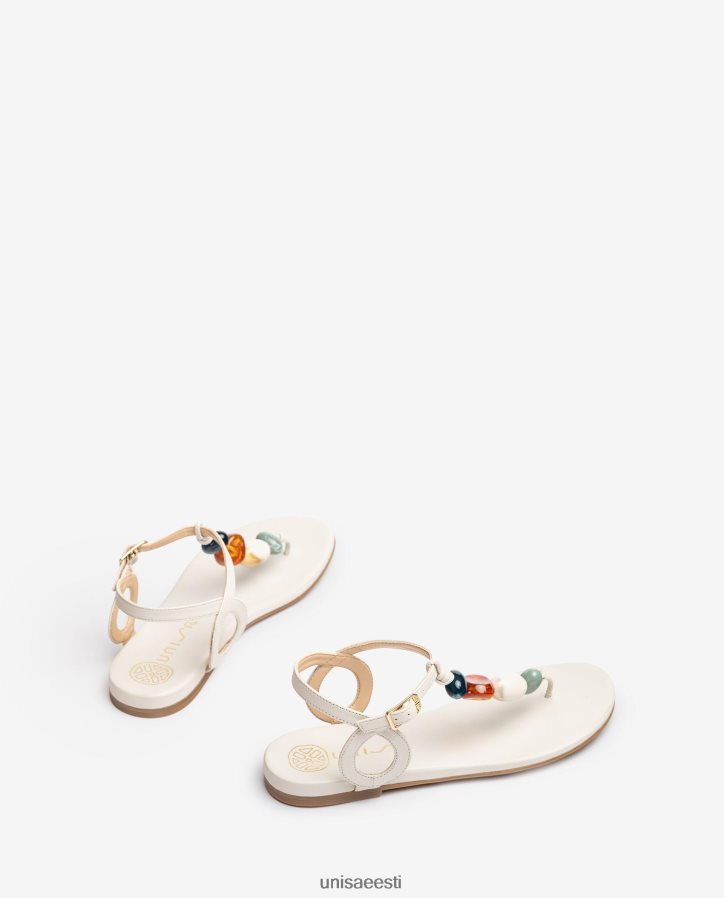 Unisa 88PPB4112 varbapostiga sandaal kaunistusega naised valge