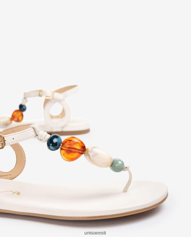 Unisa 88PPB4112 varbapostiga sandaal kaunistusega naised valge