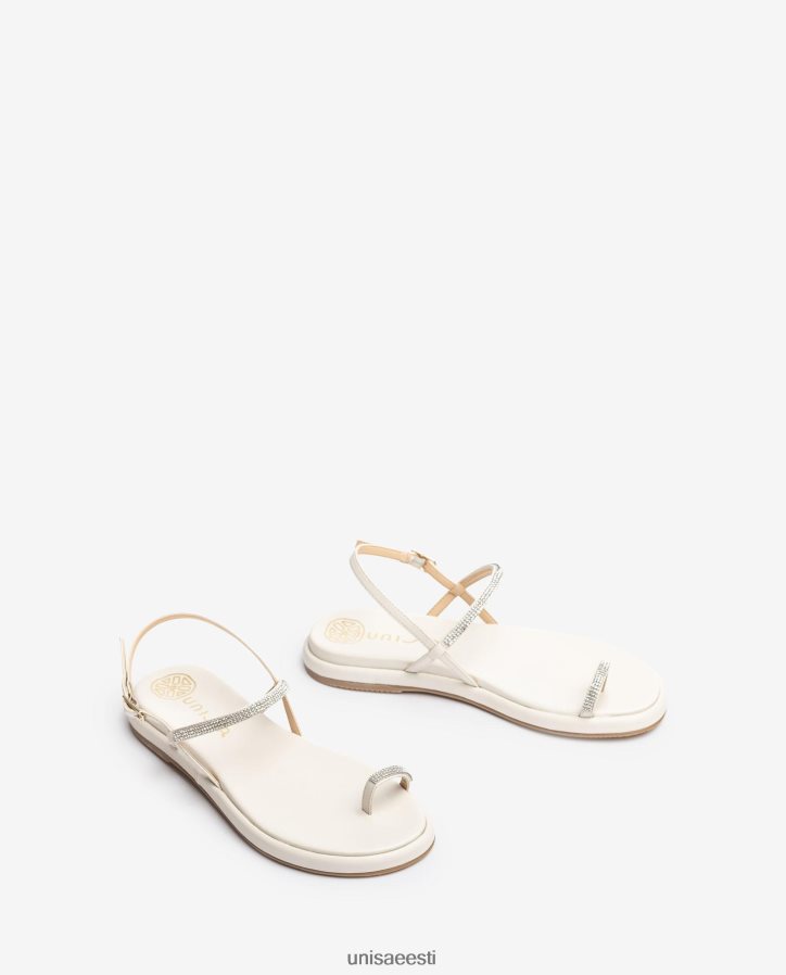 Unisa 88PPB41313 lame nahast varbapostiga sandaal naised valge