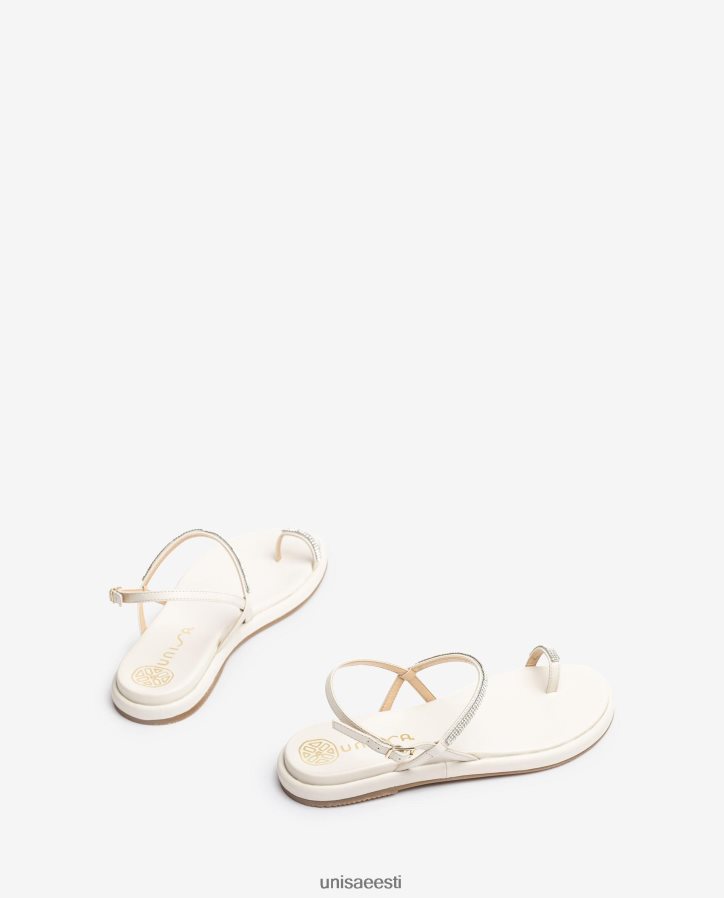 Unisa 88PPB41313 lame nahast varbapostiga sandaal naised valge