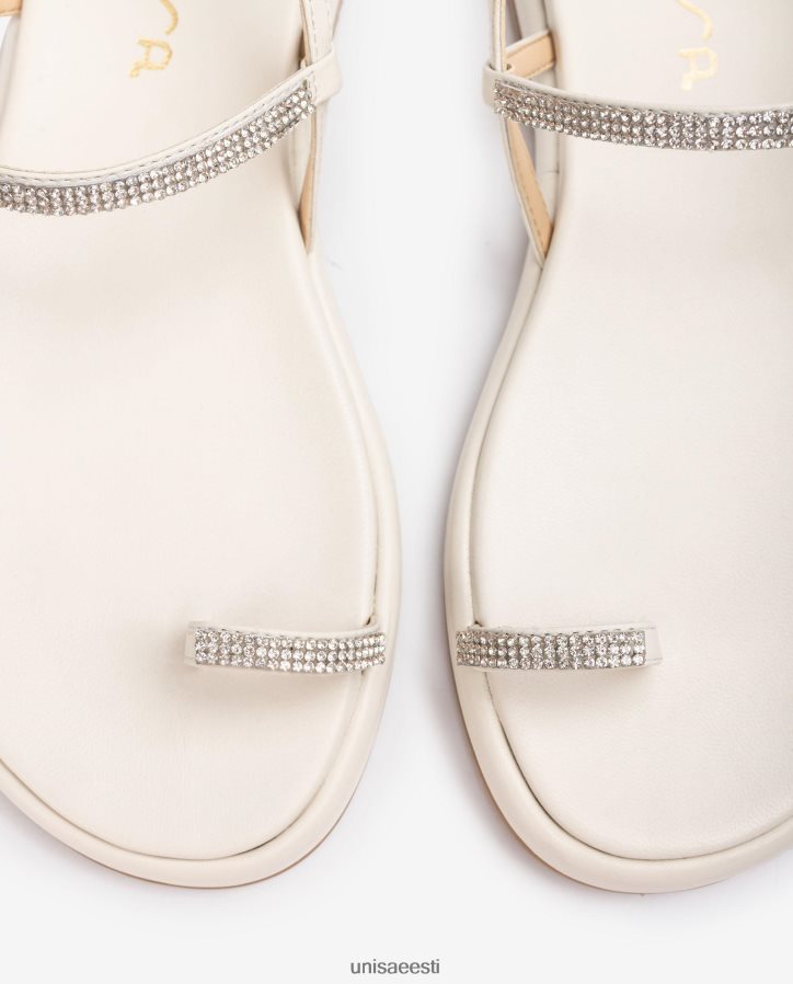 Unisa 88PPB41313 lame nahast varbapostiga sandaal naised valge