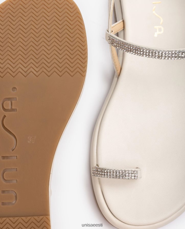 Unisa 88PPB41313 lame nahast varbapostiga sandaal naised valge