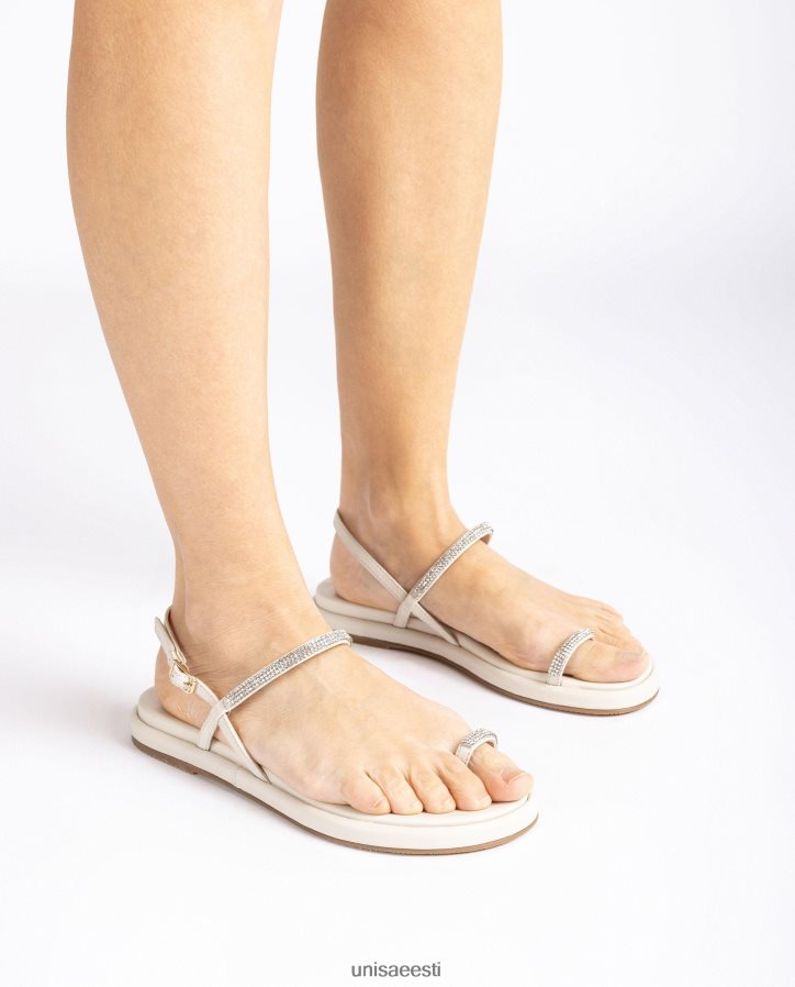 Unisa 88PPB41313 lame nahast varbapostiga sandaal naised valge