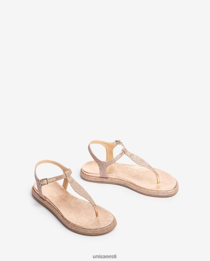 Unisa 88PPB428 läikivast kangast varbapostiga sandaal naised roosa