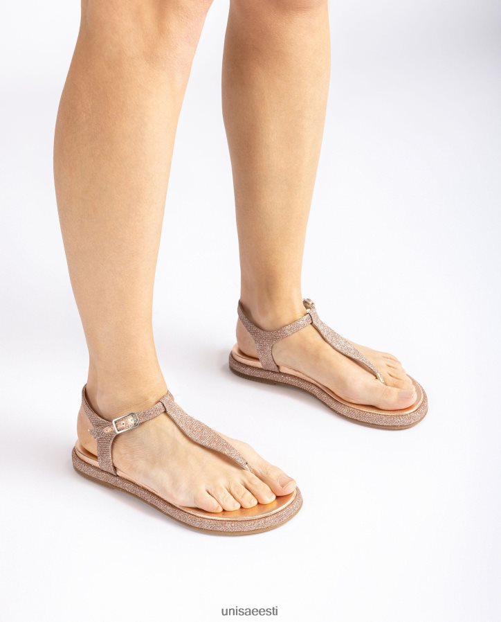 Unisa 88PPB428 läikivast kangast varbapostiga sandaal naised roosa