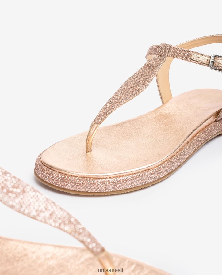 Unisa 88PPB428 läikivast kangast varbapostiga sandaal naised roosa
