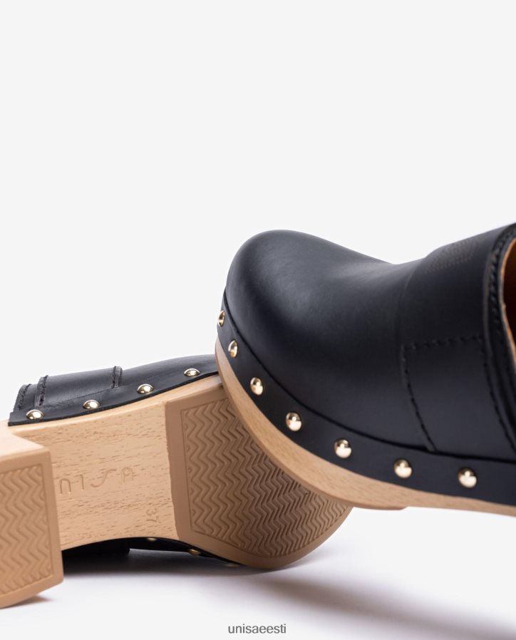 Unisa 88PPB4806 nahast valmistatud puukingad naised must