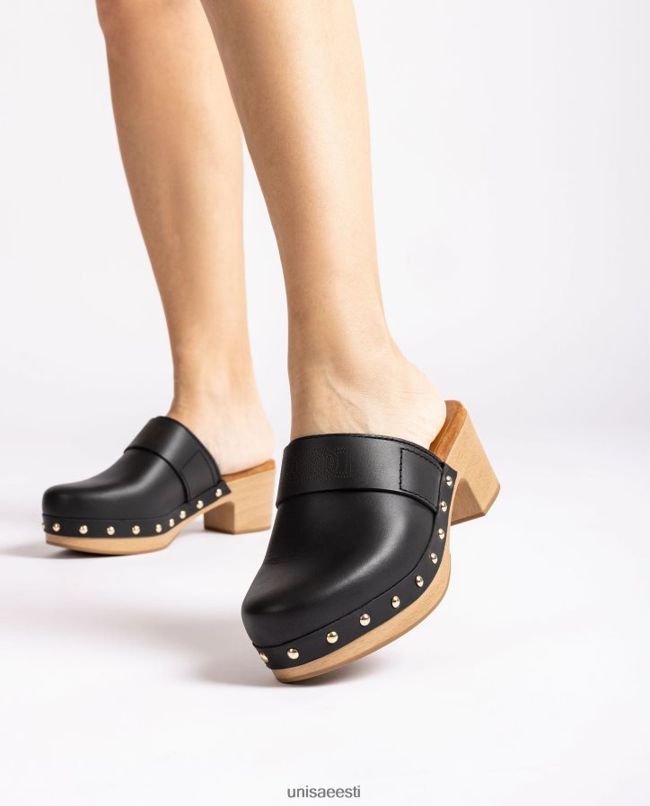 Unisa 88PPB4806 nahast valmistatud puukingad naised must