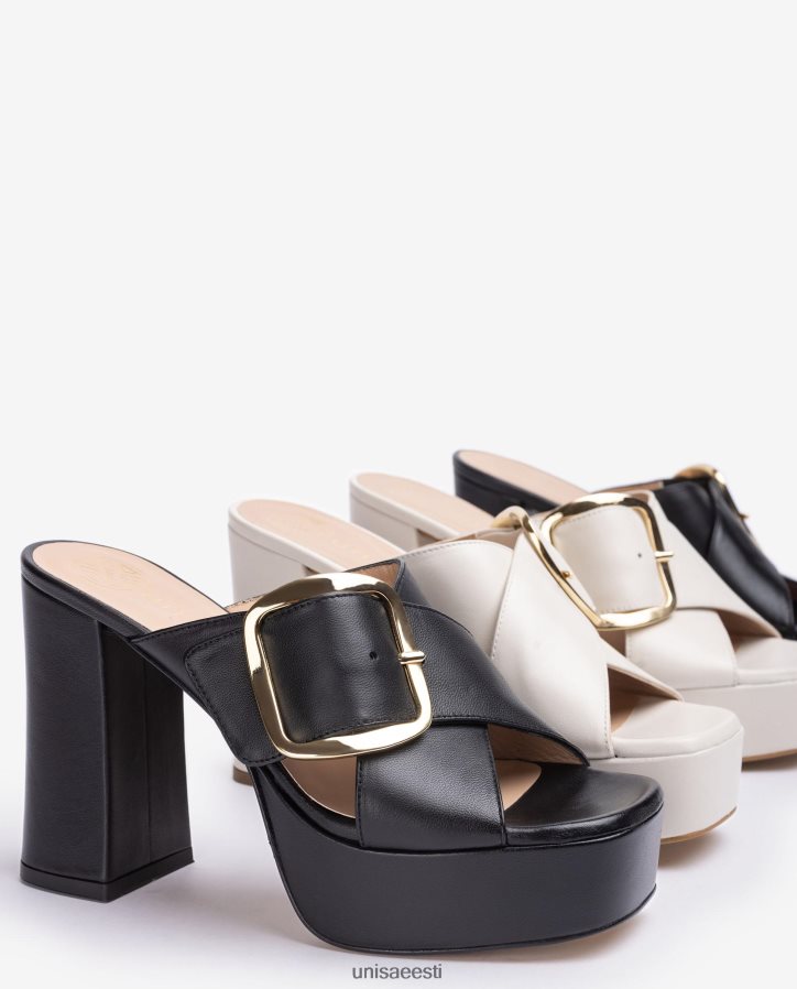 Unisa 88PPB4808 lai crossover rihmaga sandaal naised must