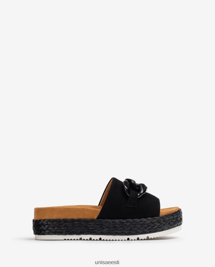 Unisa 88PPB4810 sandaalid ketiäärega naised must