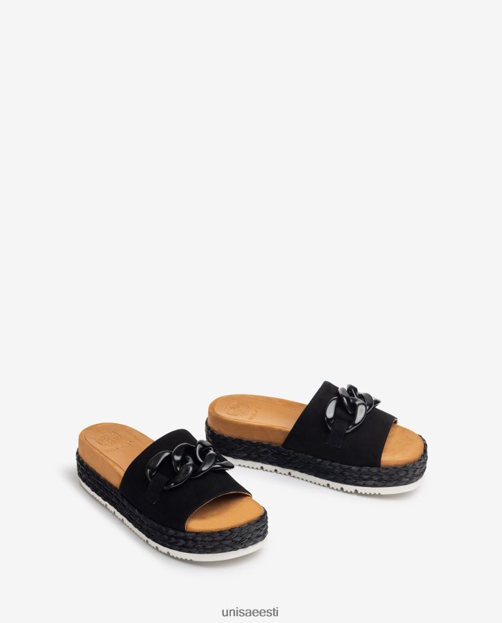 Unisa 88PPB4810 sandaalid ketiäärega naised must
