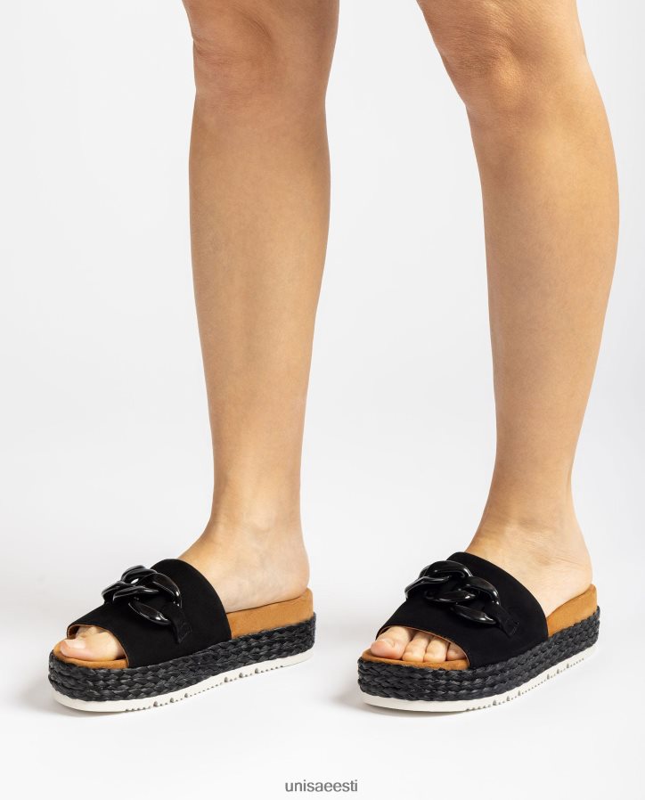 Unisa 88PPB4810 sandaalid ketiäärega naised must