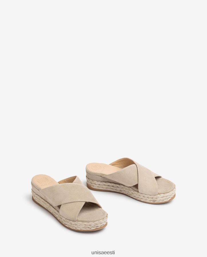 Unisa 88PPB4813 seemisnahast sandaalid, millel on ristuvad rihmad naised beež