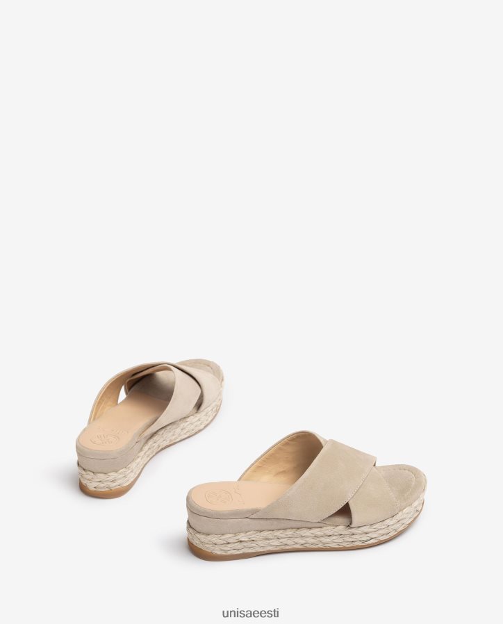 Unisa 88PPB4813 seemisnahast sandaalid, millel on ristuvad rihmad naised beež