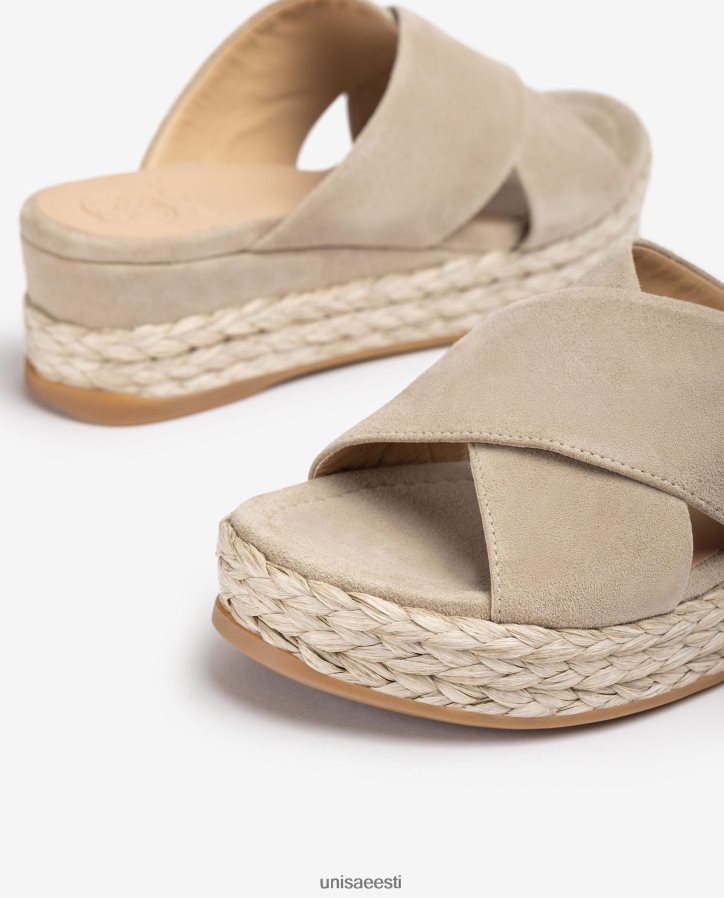 Unisa 88PPB4813 seemisnahast sandaalid, millel on ristuvad rihmad naised beež