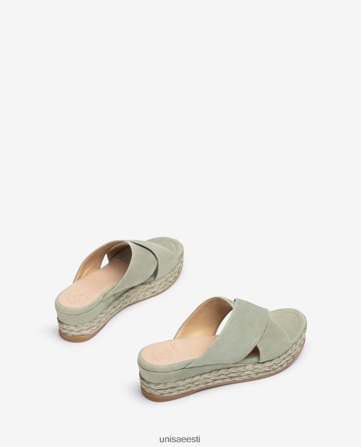 Unisa 88PPB4814 seemisnahast sandaalid, millel on ristuvad rihmad naised roheline