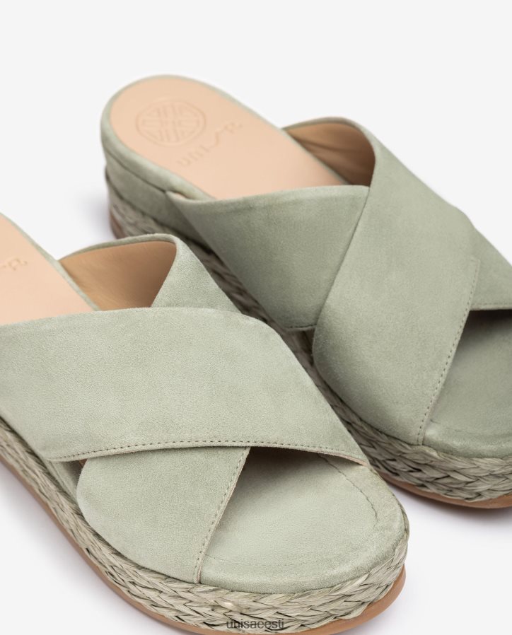 Unisa 88PPB4814 seemisnahast sandaalid, millel on ristuvad rihmad naised roheline