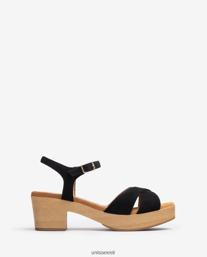 Unisa 88PPB4122 ristrihmaga sandaalid naised must
