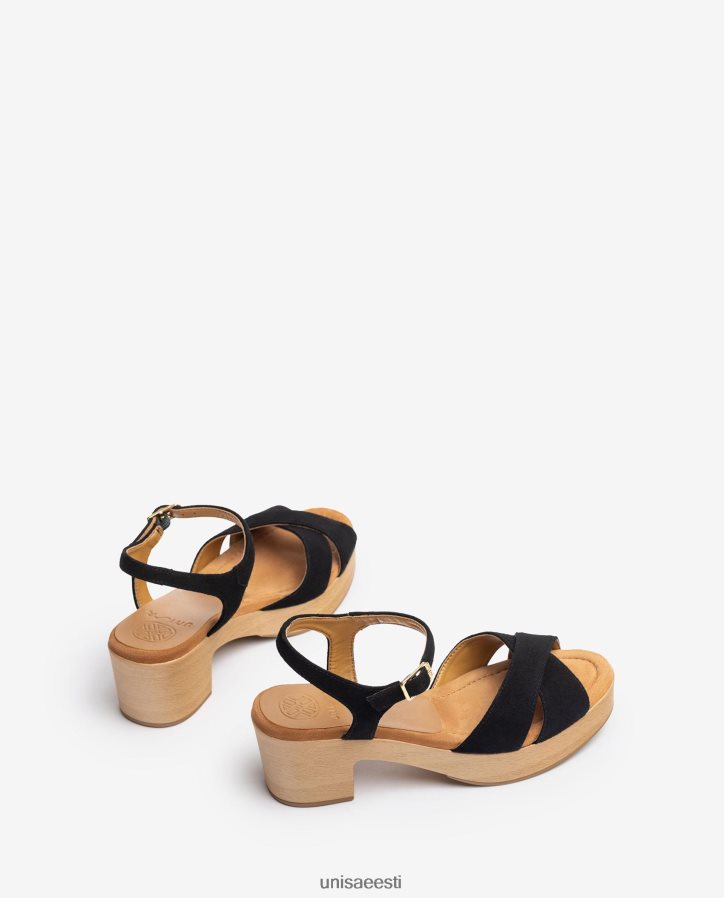 Unisa 88PPB4122 ristrihmaga sandaalid naised must