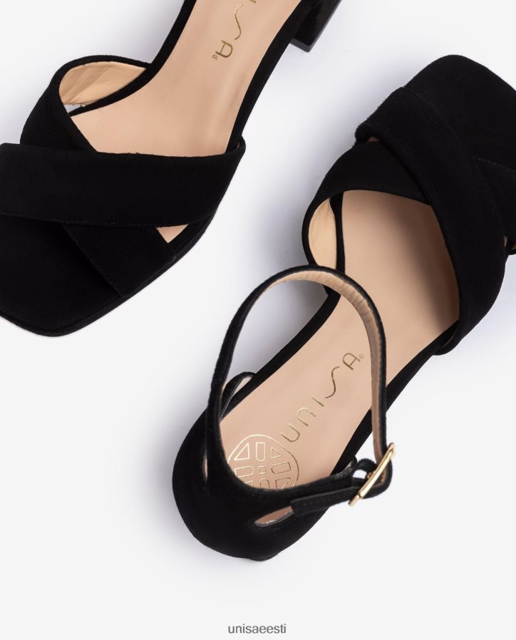 Unisa 88PPB4217 sandaalid kontsa ja platvormiga naised must