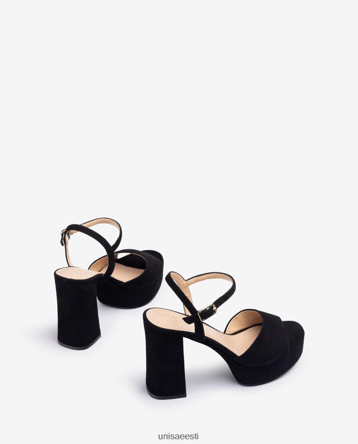 Unisa 88PPB4362 kõrge kontsaga ja platvormiga sandaalid naised must