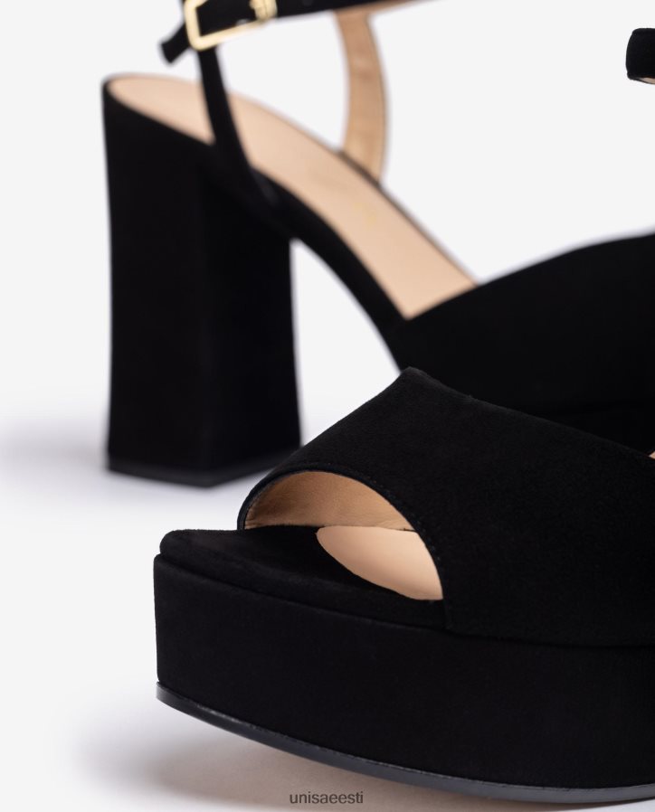 Unisa 88PPB4362 kõrge kontsaga ja platvormiga sandaalid naised must