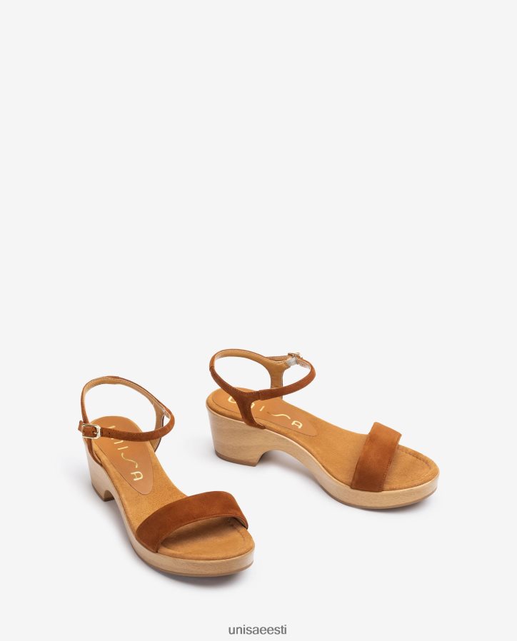 Unisa 88PPB4436 seemisnahast plokist sandaalid naised pruun