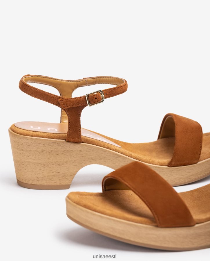 Unisa 88PPB4436 seemisnahast plokist sandaalid naised pruun