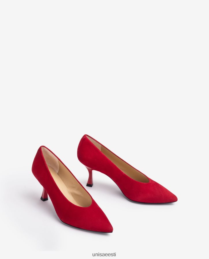 Unisa 88PPB41299 suletud ülemise joonega terava varbaga pump. naised punane