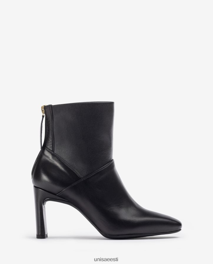 Unisa 88PPB41013 kandilise varbaga kõrge kontsaga poolsaabas naised must