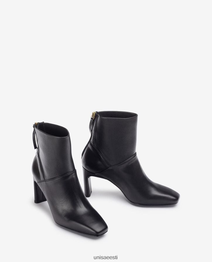 Unisa 88PPB41013 kandilise varbaga kõrge kontsaga poolsaabas naised must
