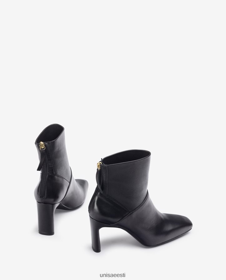 Unisa 88PPB41013 kandilise varbaga kõrge kontsaga poolsaabas naised must