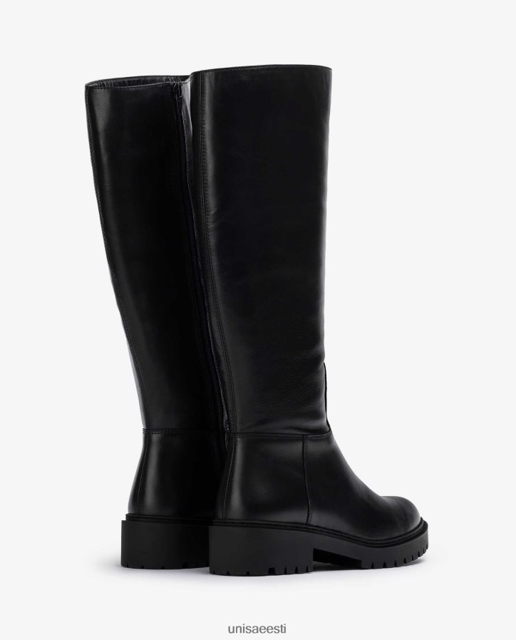 Unisa 88PPB41051 roomiku tallaga nahast saapad naised must