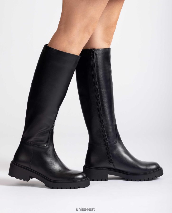 Unisa 88PPB41051 roomiku tallaga nahast saapad naised must